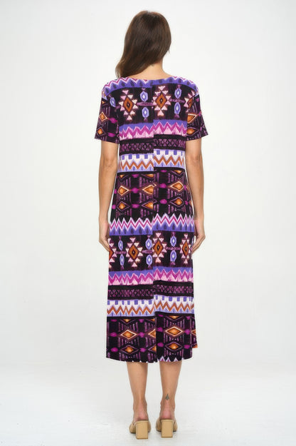 Plus Size Bns Print Long Dress