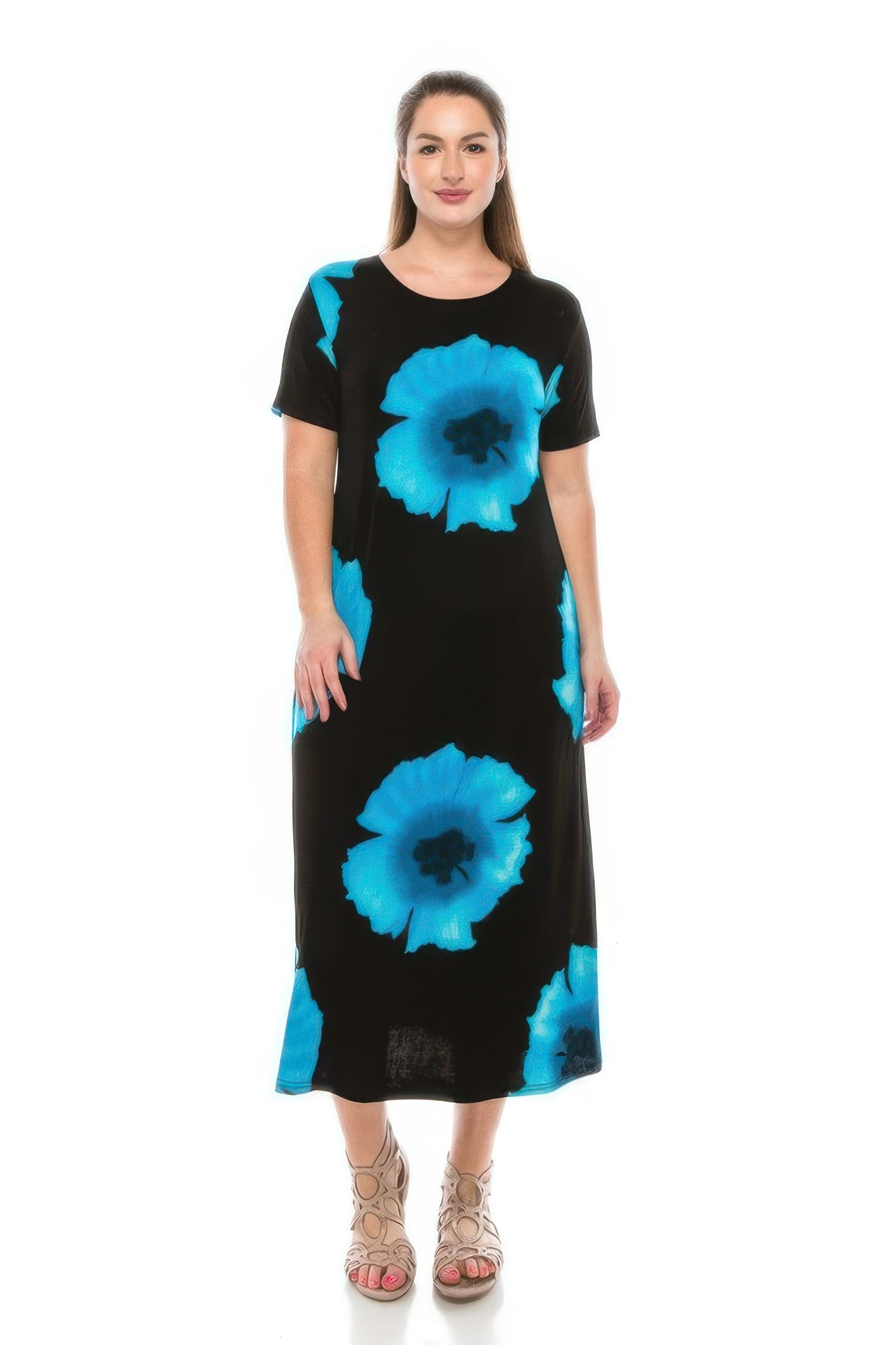 Plus Size Bns Print Long Dress