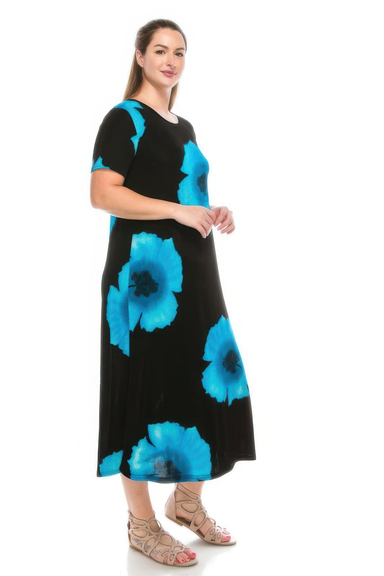 Plus Size Bns Print Long Dress