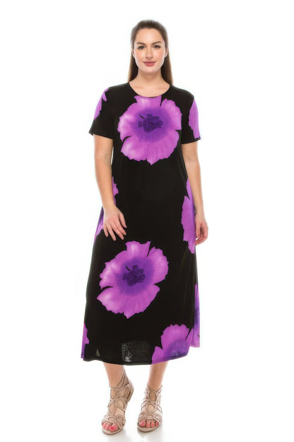 Plus Size Bns Print Long Dress