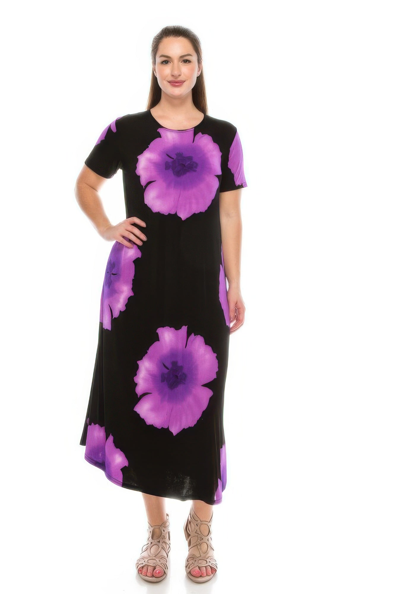 Plus Size Bns Print Long Dress