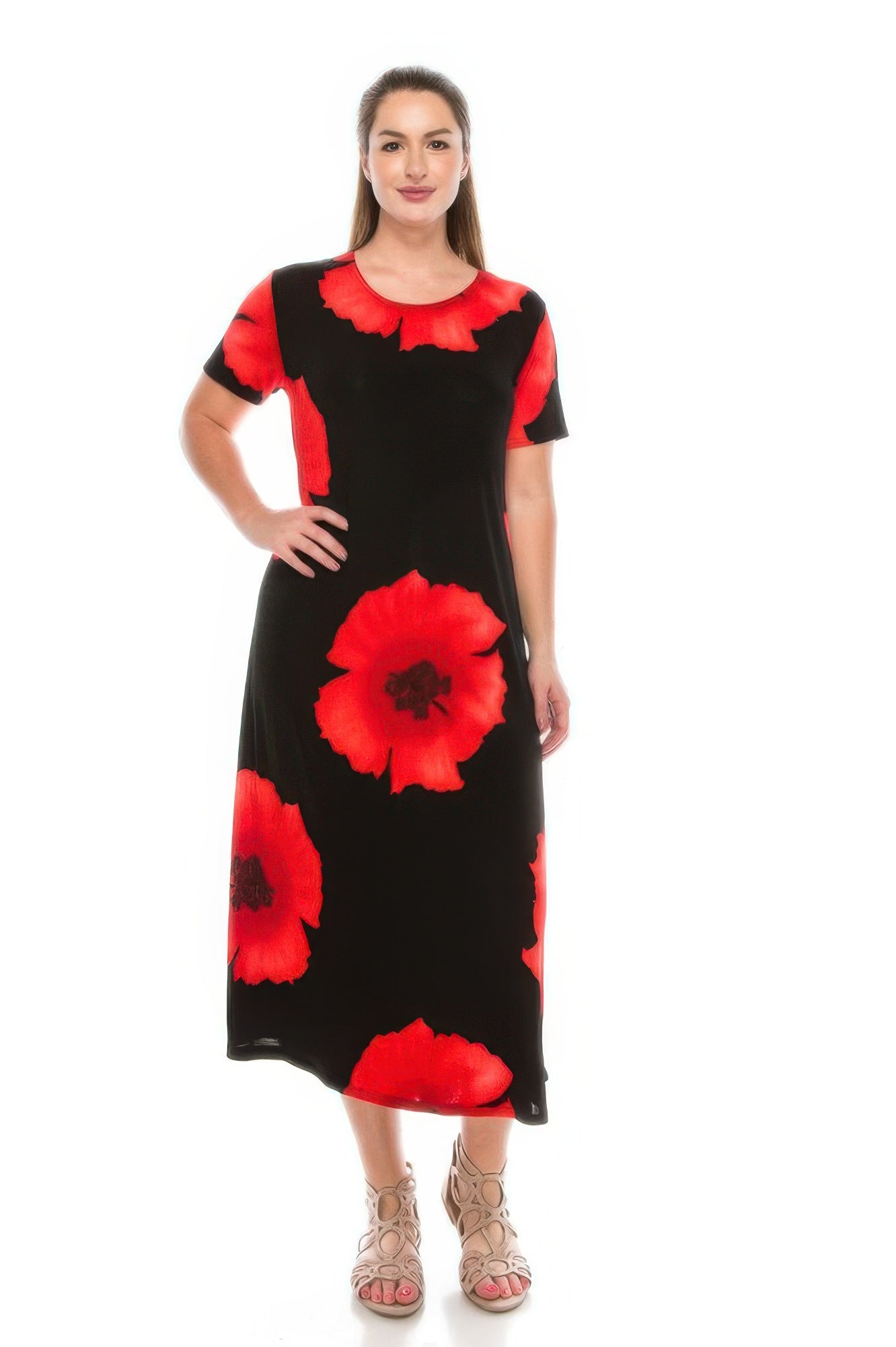 Plus Size Bns Print Long Dress
