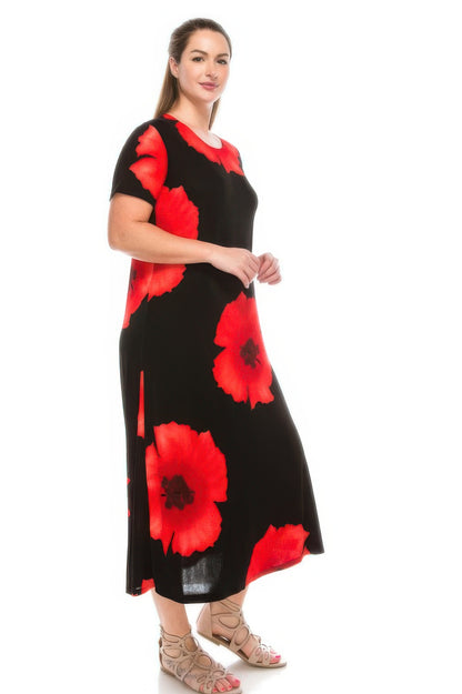 Plus Size Bns Print Long Dress