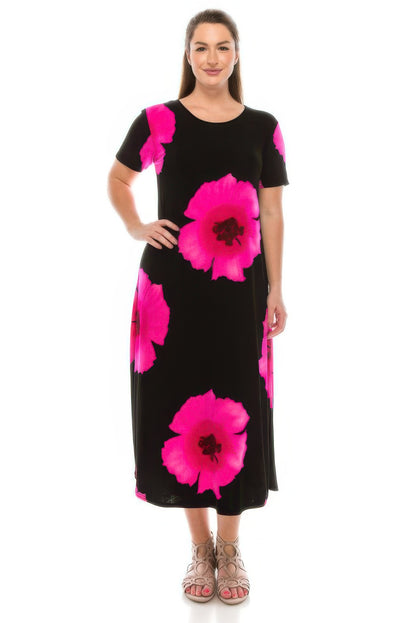 Plus Size Bns Print Long Dress