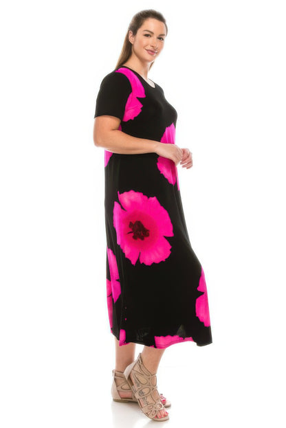 Plus Size Bns Print Long Dress