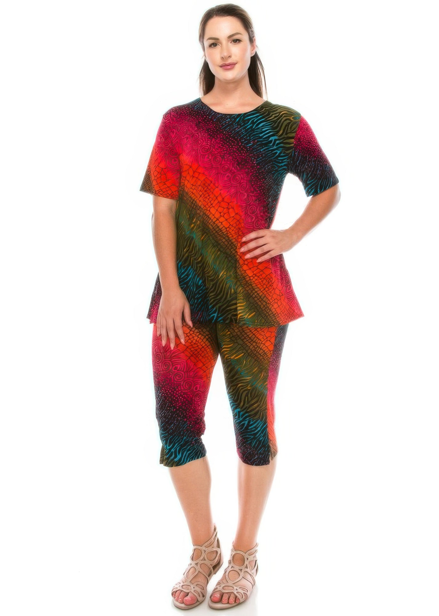 Matching Capri Pant Set In Plus Size