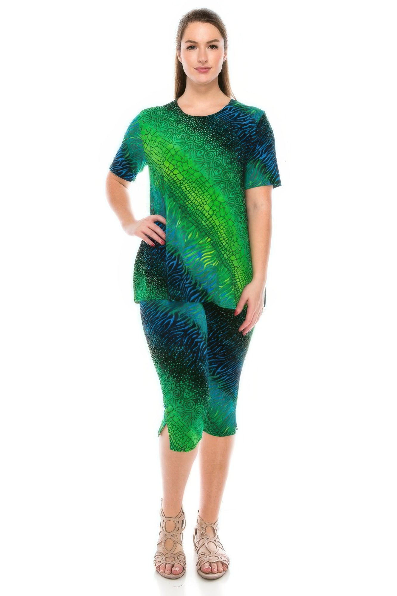 Matching Capri Pant Set In Plus Size