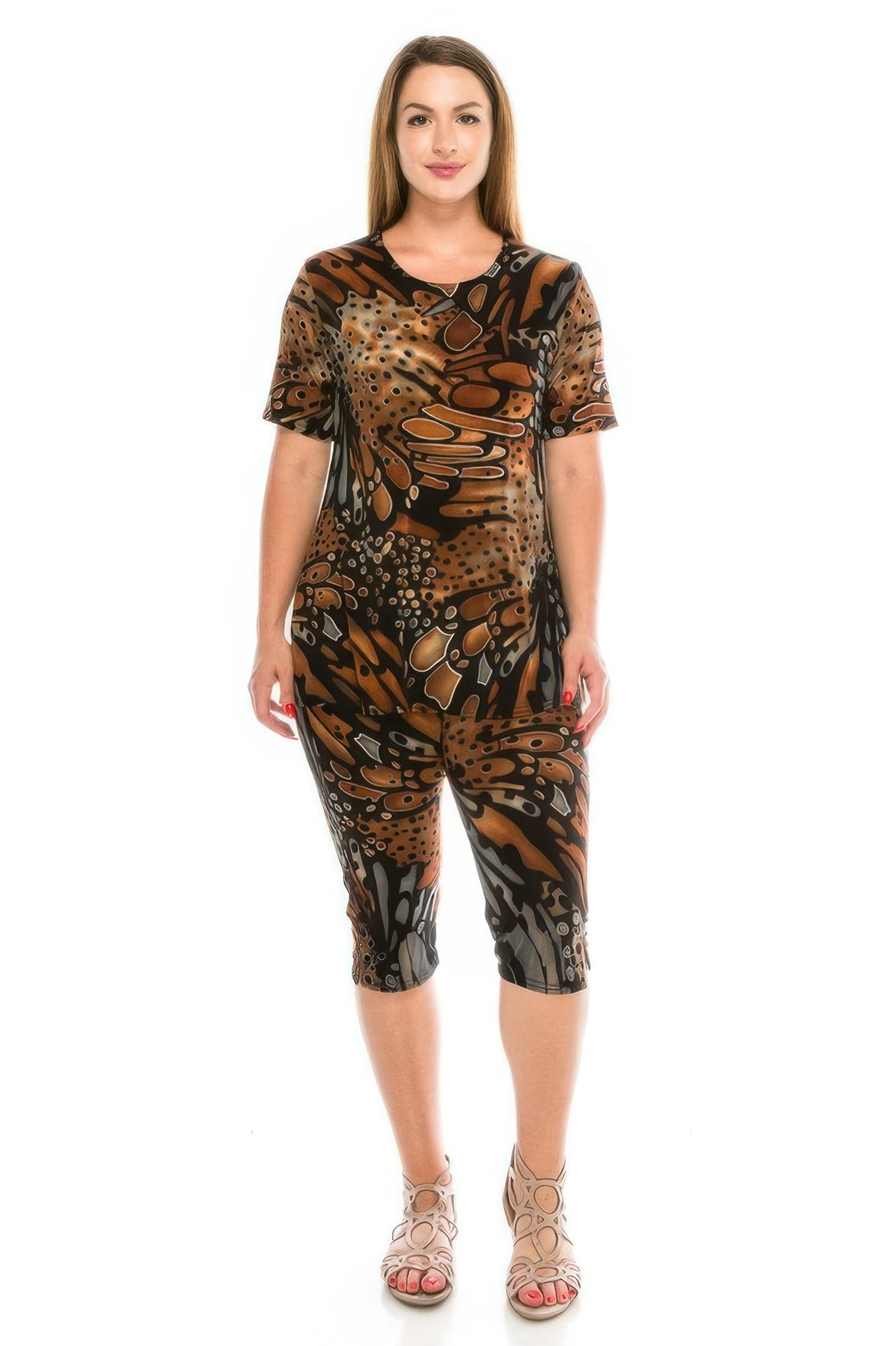 Matching Capri Pant Set In Plus Size
