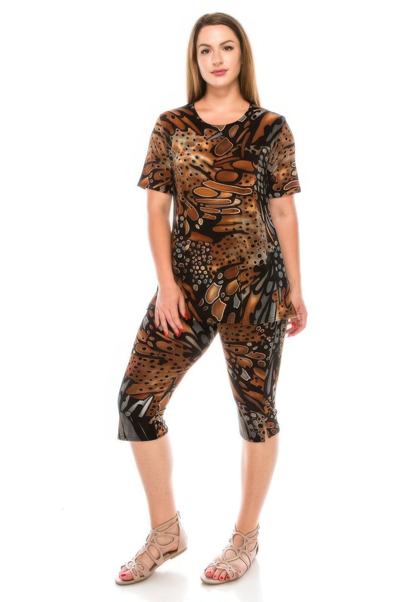 Matching Capri Pant Set In Plus Size