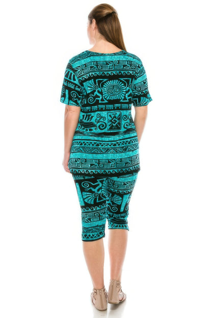 Matching Capri Pant Set In Plus Size