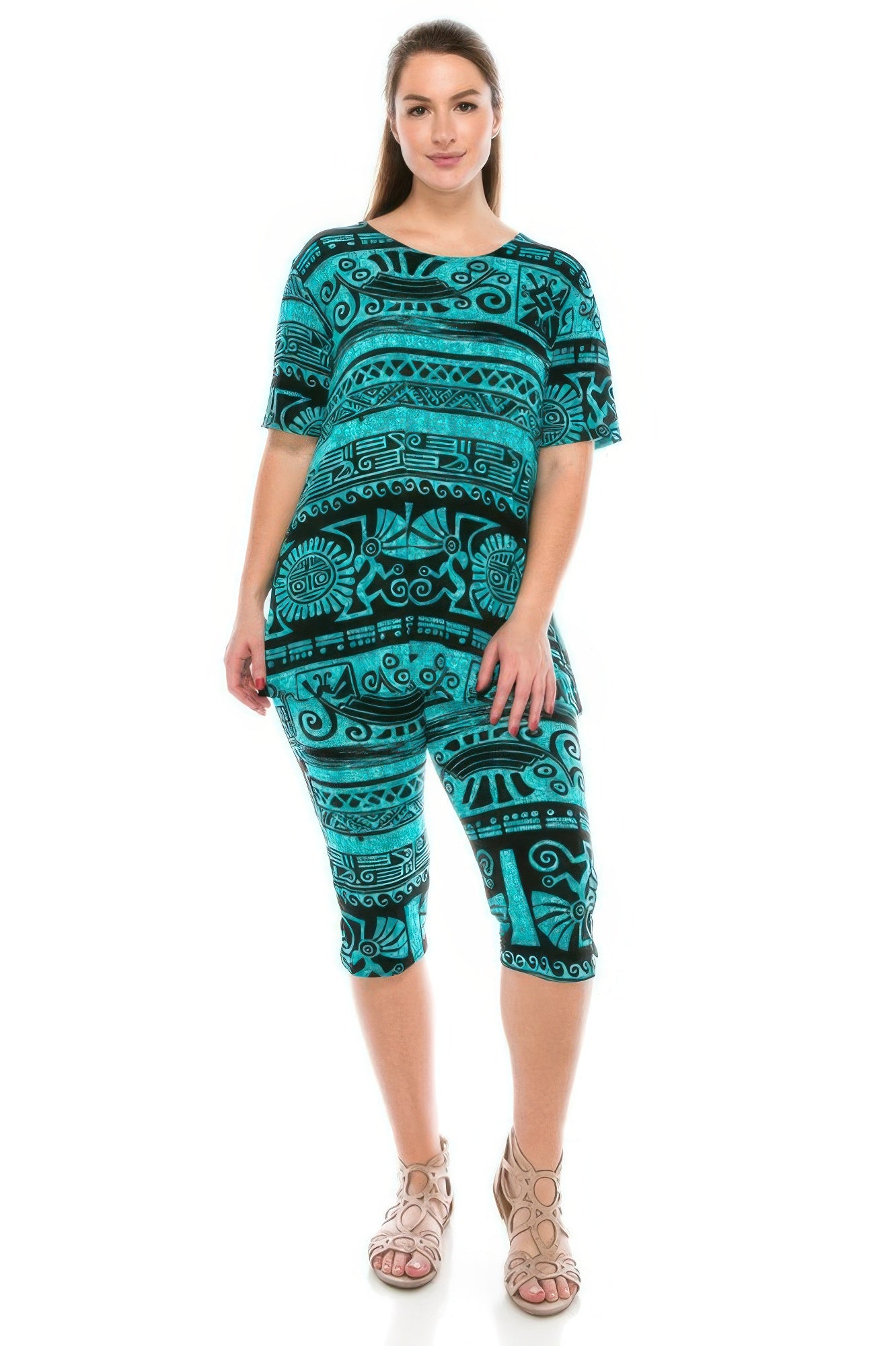 Matching Capri Pant Set In Plus Size