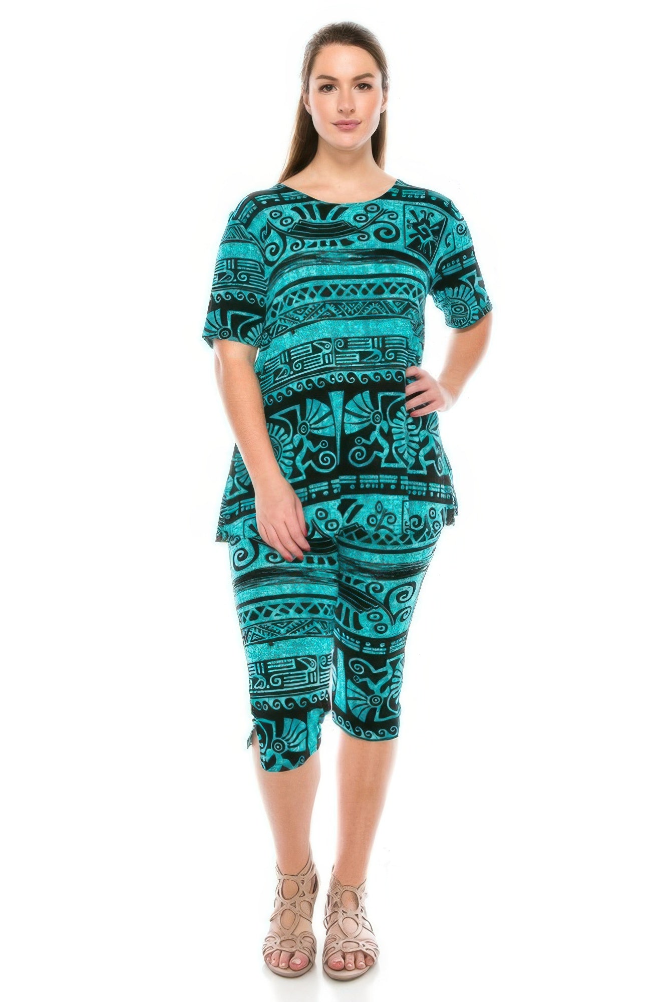 Matching Capri Pant Set In Plus Size