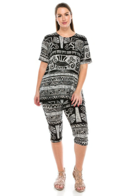 Matching Capri Pant Set In Plus Size