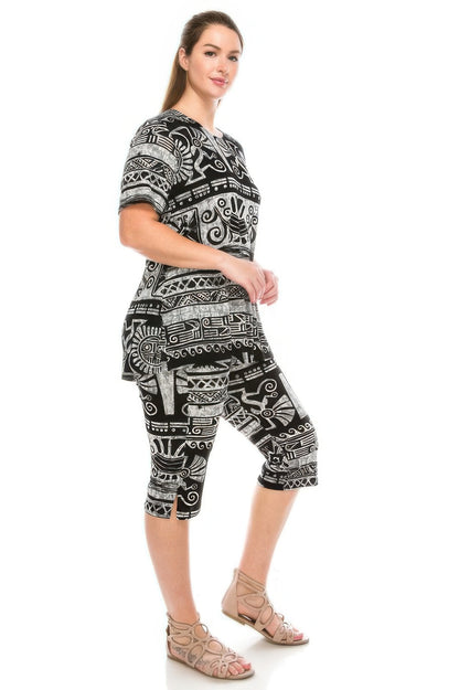 Matching Capri Pant Set In Plus Size