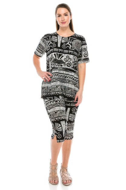 Matching Capri Pant Set In Plus Size