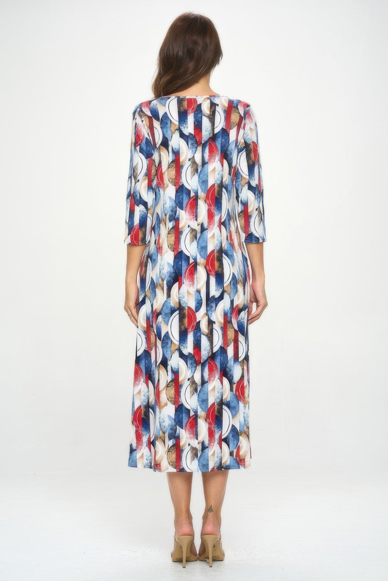 Hit V-neck Long Dress W/pocket