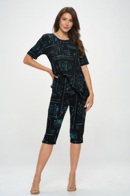 Plus Size Bns Capri Pants Set