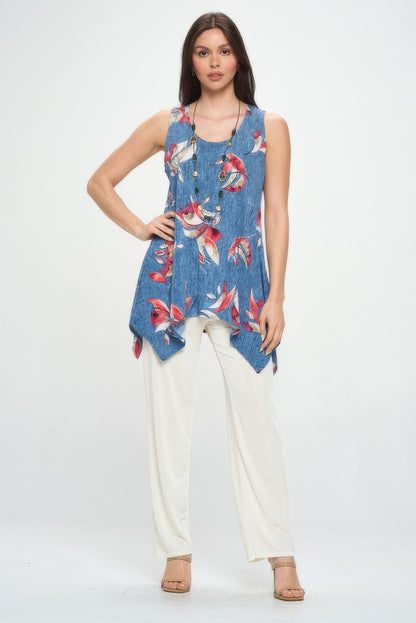 Plus Size Hit Shark Bite Hem Tank