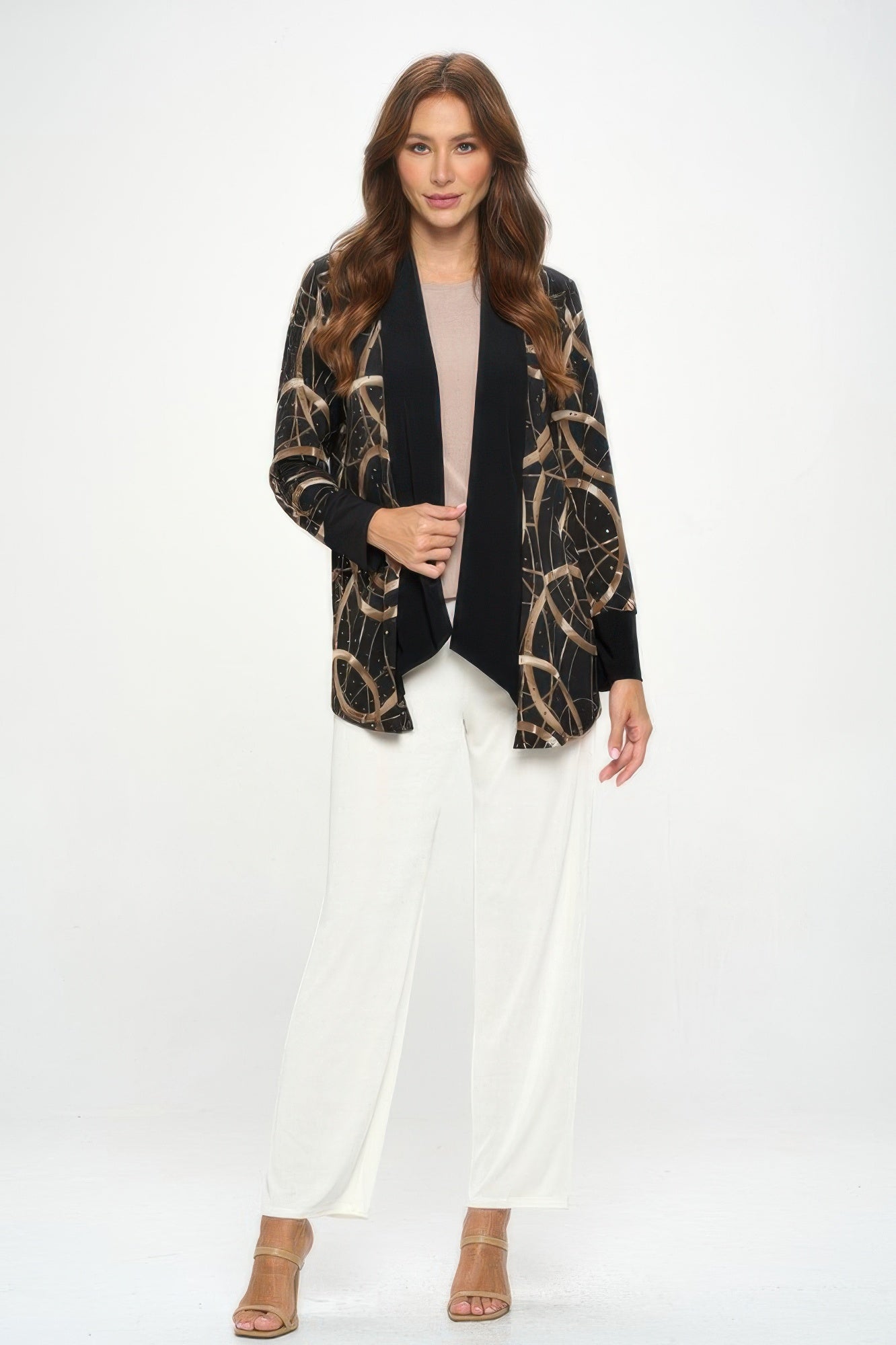 Glitter Long Sleeve Contrast Jacket