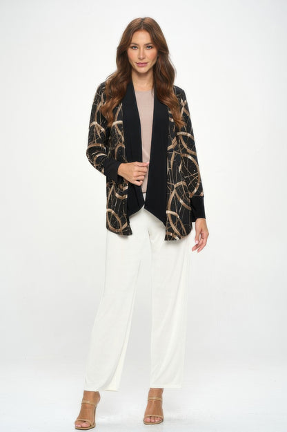 Glitter Long Sleeve Contrast Jacket