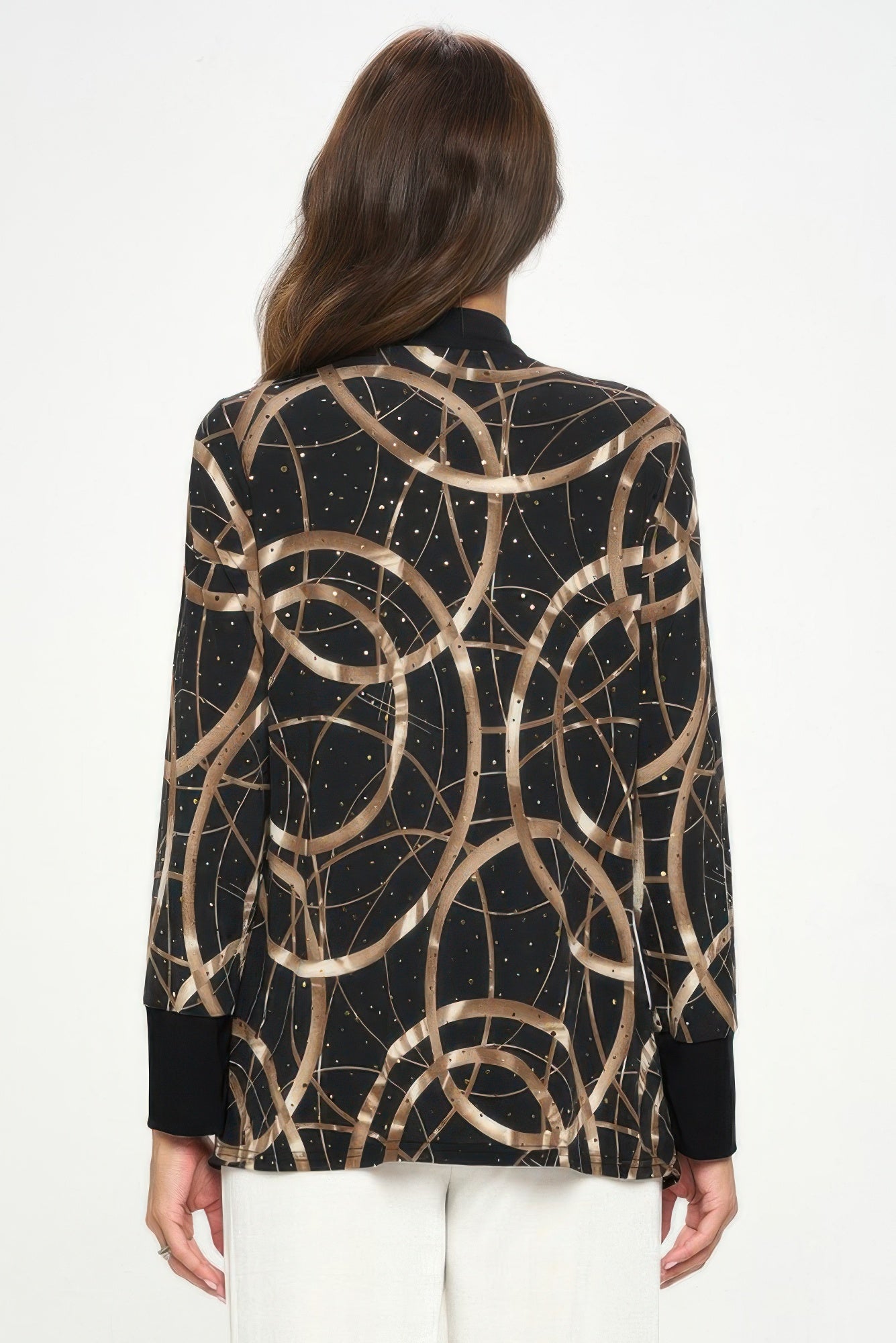 Glitter Long Sleeve Contrast Jacket