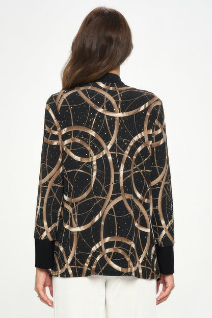 Glitter Long Sleeve Contrast Jacket