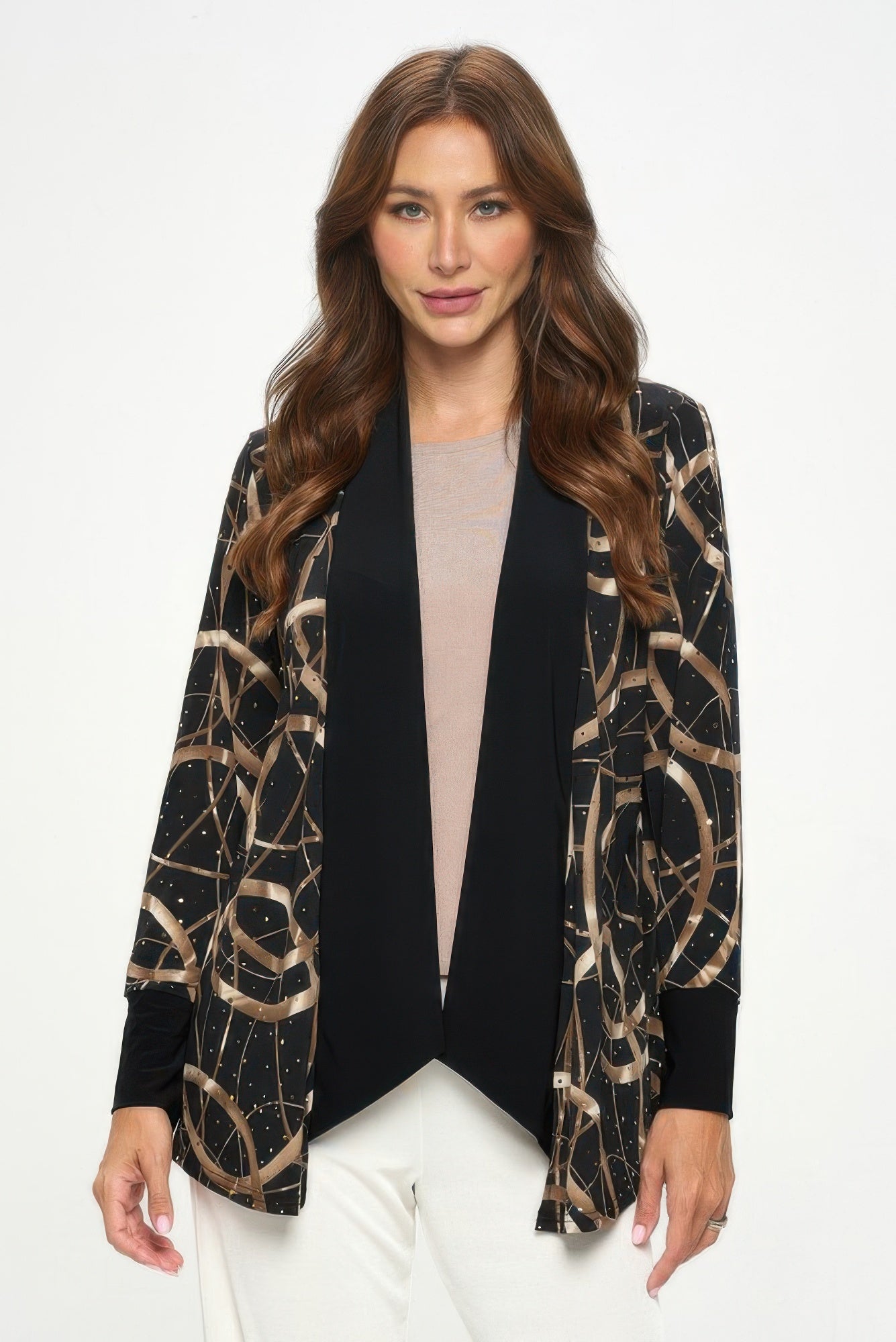 Glitter Long Sleeve Contrast Jacket