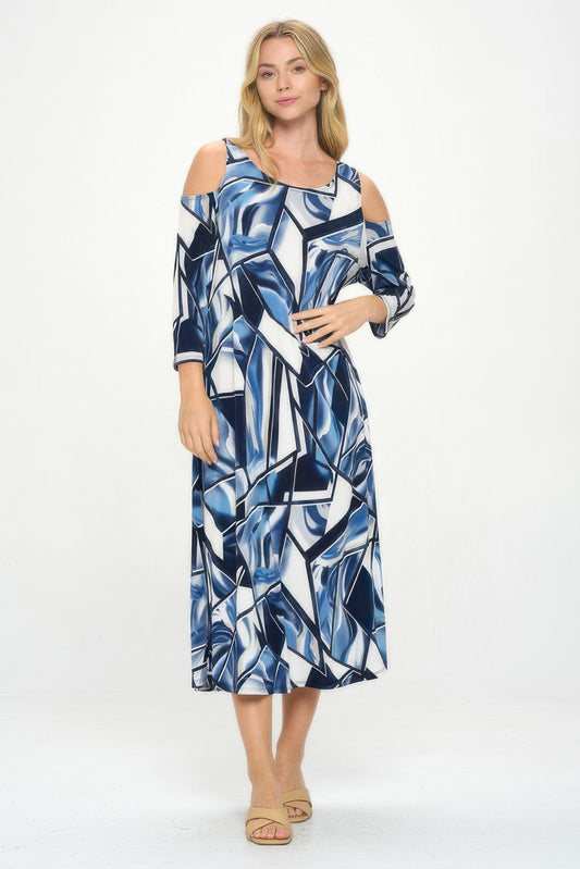 Hit Open Shoulder Long Dress