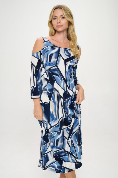 Hit Open Shoulder Long Dress