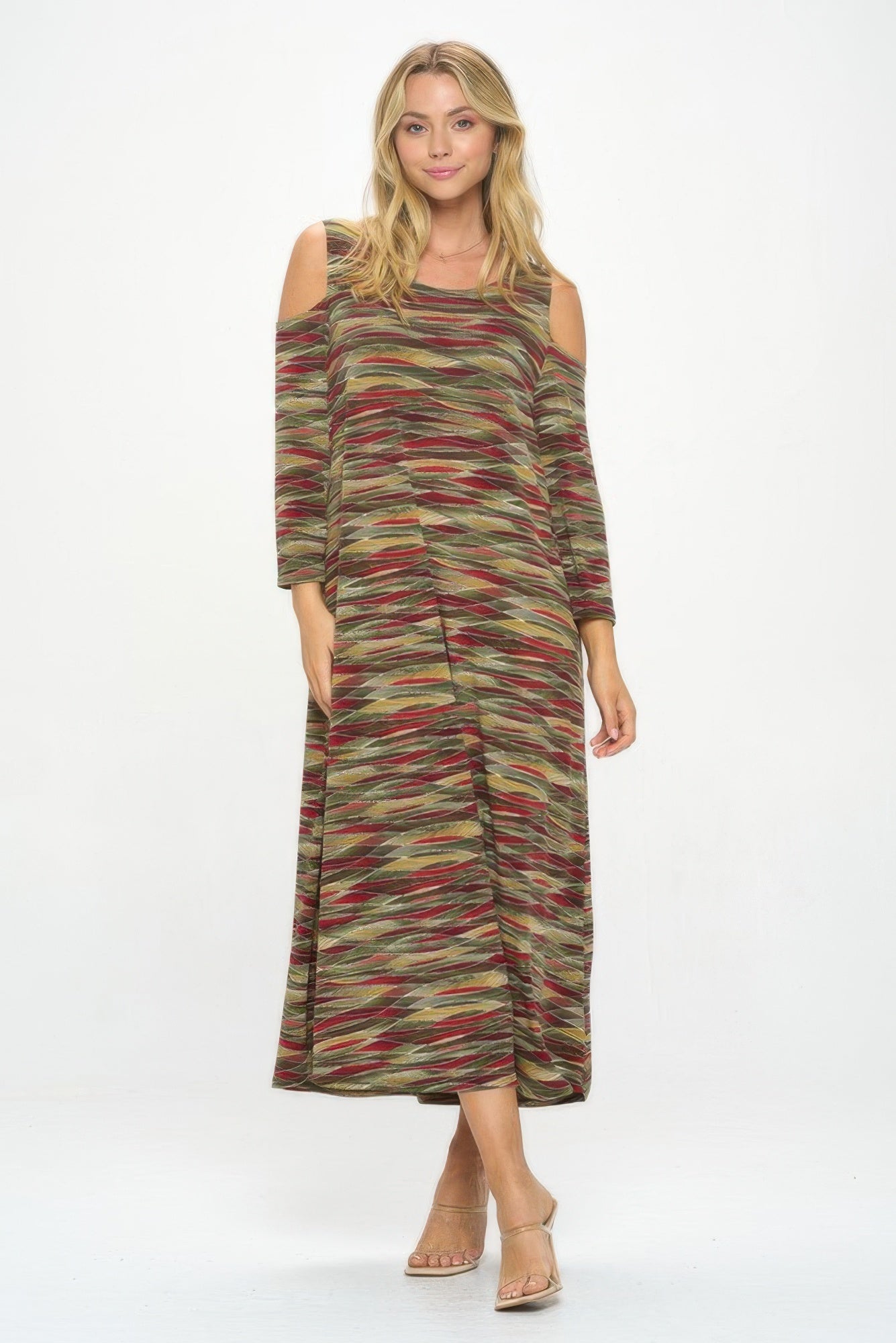Hit Open Shoulder Long Dress