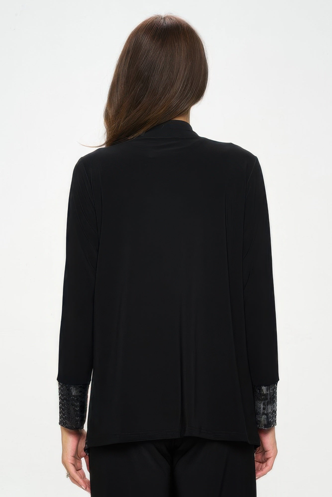 Nylon Foil Sequin Contrast Jacket