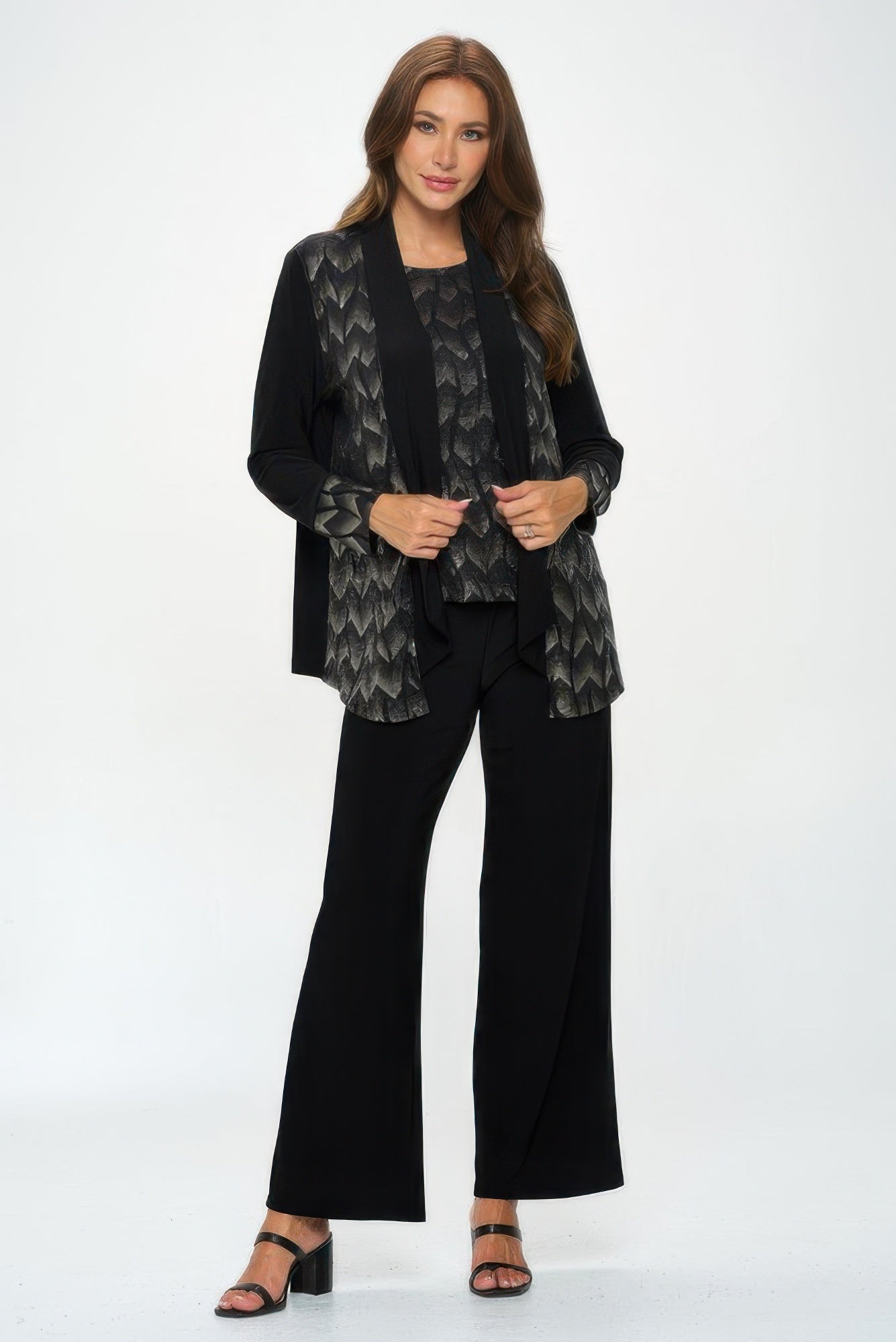 Nylon Foil Sequin Contrast Jacket