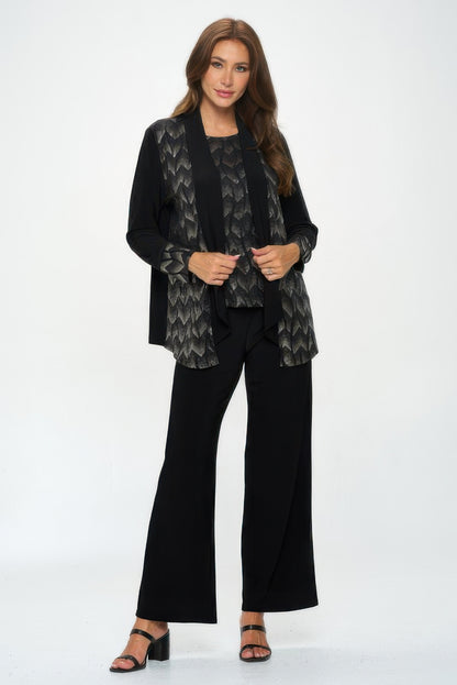 Nylon Foil Sequin Contrast Jacket