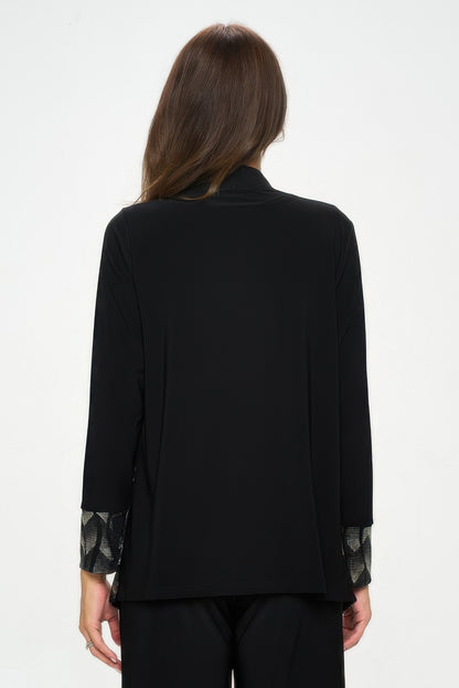 Nylon Foil Sequin Contrast Jacket