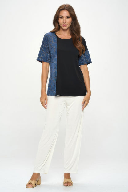 Hit Round Neck Short Sleeve Top
