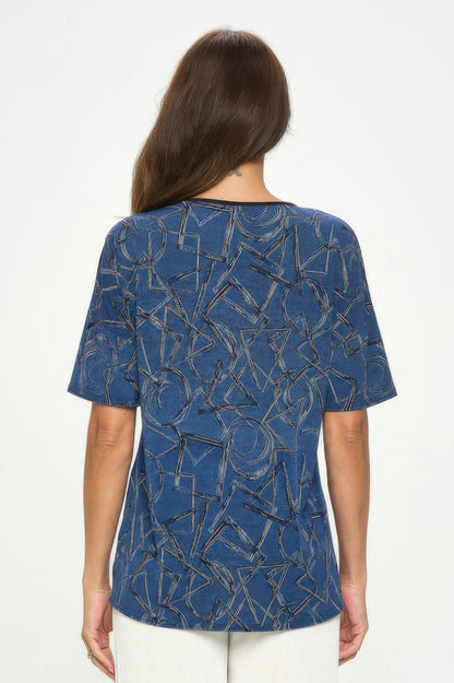 Hit Round Neck Short Sleeve Top