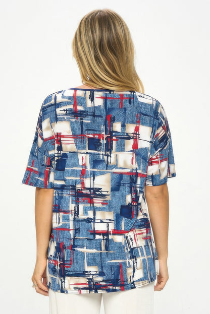 Hit Round Neck Short Sleeve Top