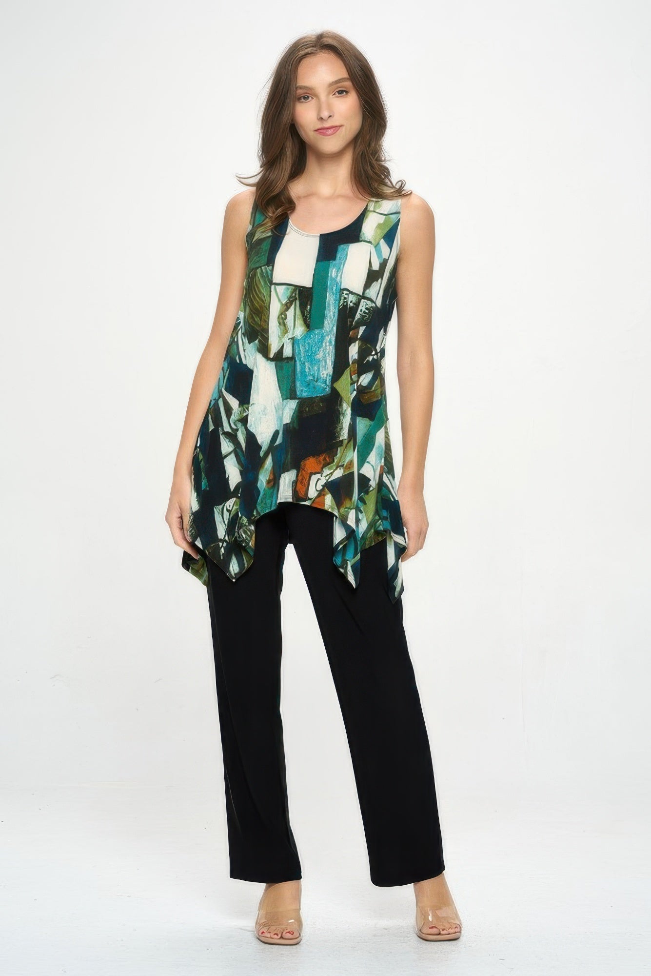 Hit Print Shark Bite Hem Tank