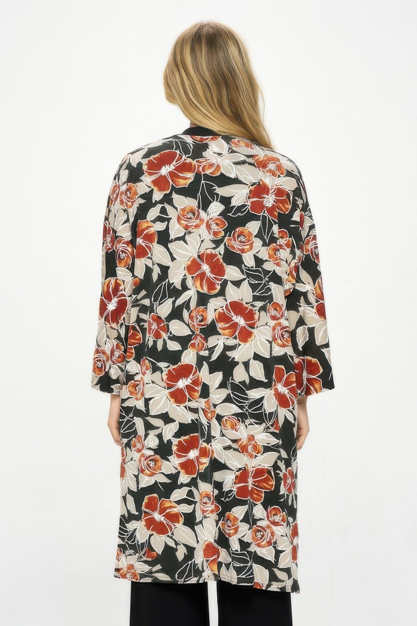 Hit Kimono Long Jacket W/pocket