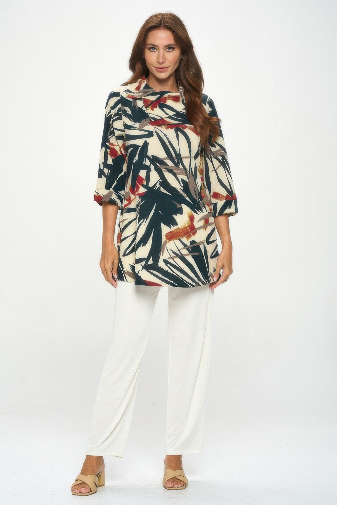 Stylish Split Neckline Tunic
