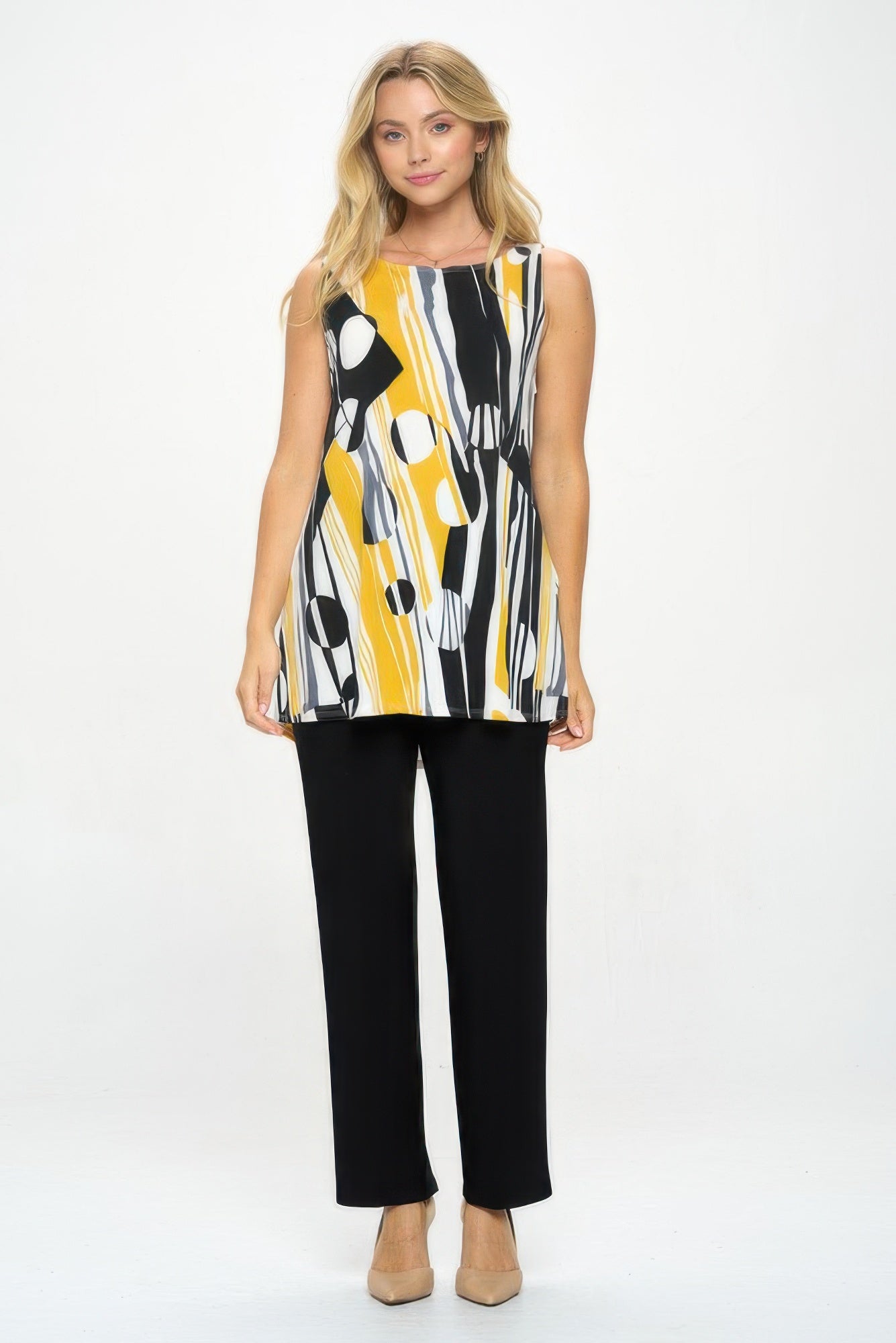 Boat Neckline Print Top