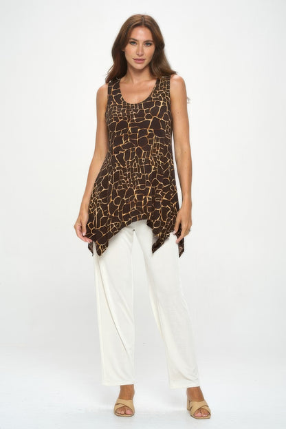 Print Hit Shark Bite Hem Tank