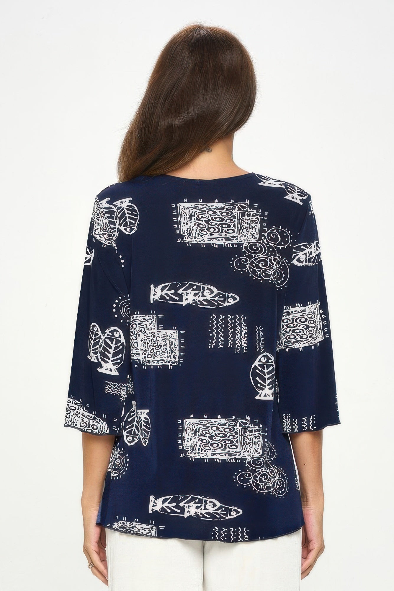 Print Quarter Sleeve Top