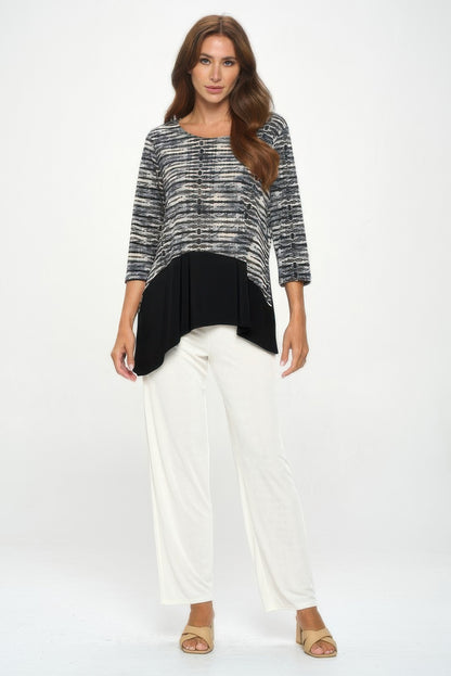 Round Neck Quarter Sleeve Top