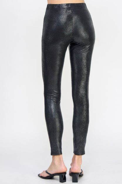 Snake skin print leggings-id