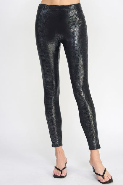Snake skin print leggings-id