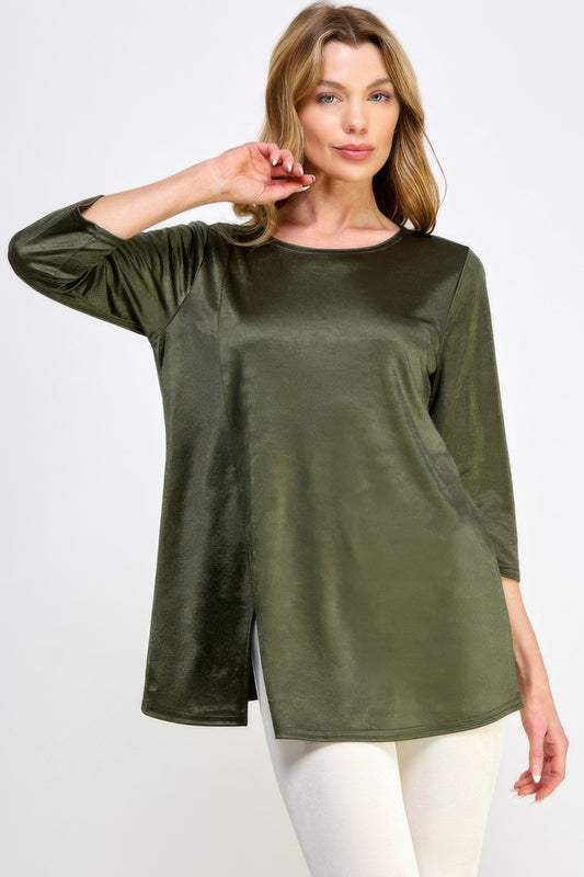 Washed Satin Elegance Top