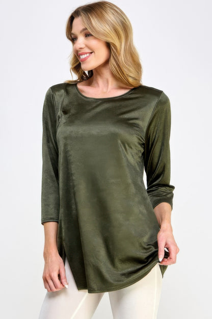 Washed Satin Elegance Top