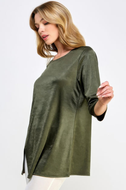 Washed Satin Elegance Top