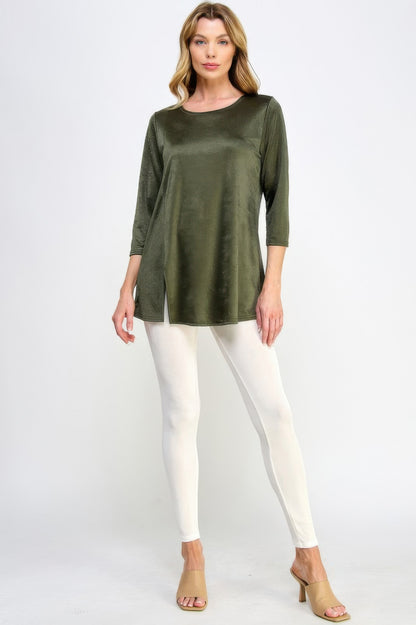 Washed Satin Elegance Top